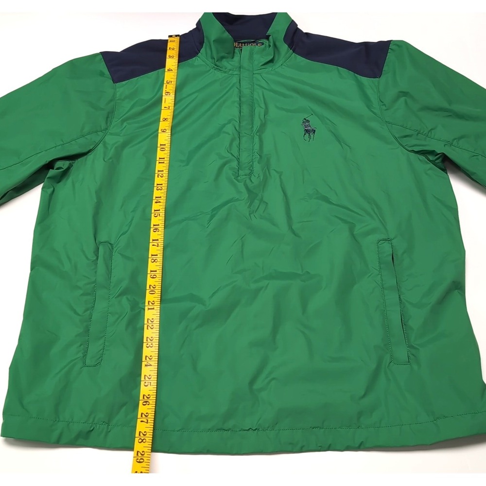 Polo Golf Ralph Lauren 1/4 Zip Windbreaker Mens L Green Pullover Short Sleeve - Picture 15 of 16